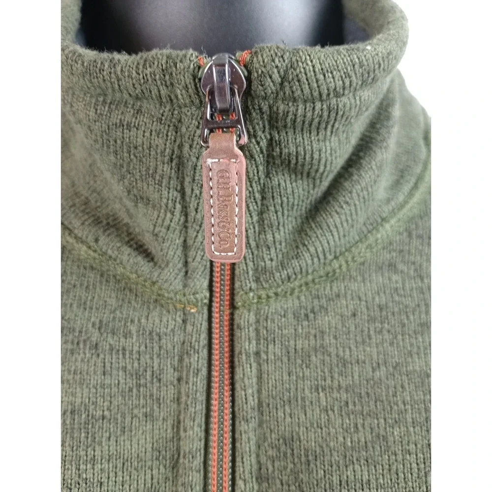 GH Bass Co Men's XL Quarter Zip Mock Neck Hunter Green Pullover Sweater
